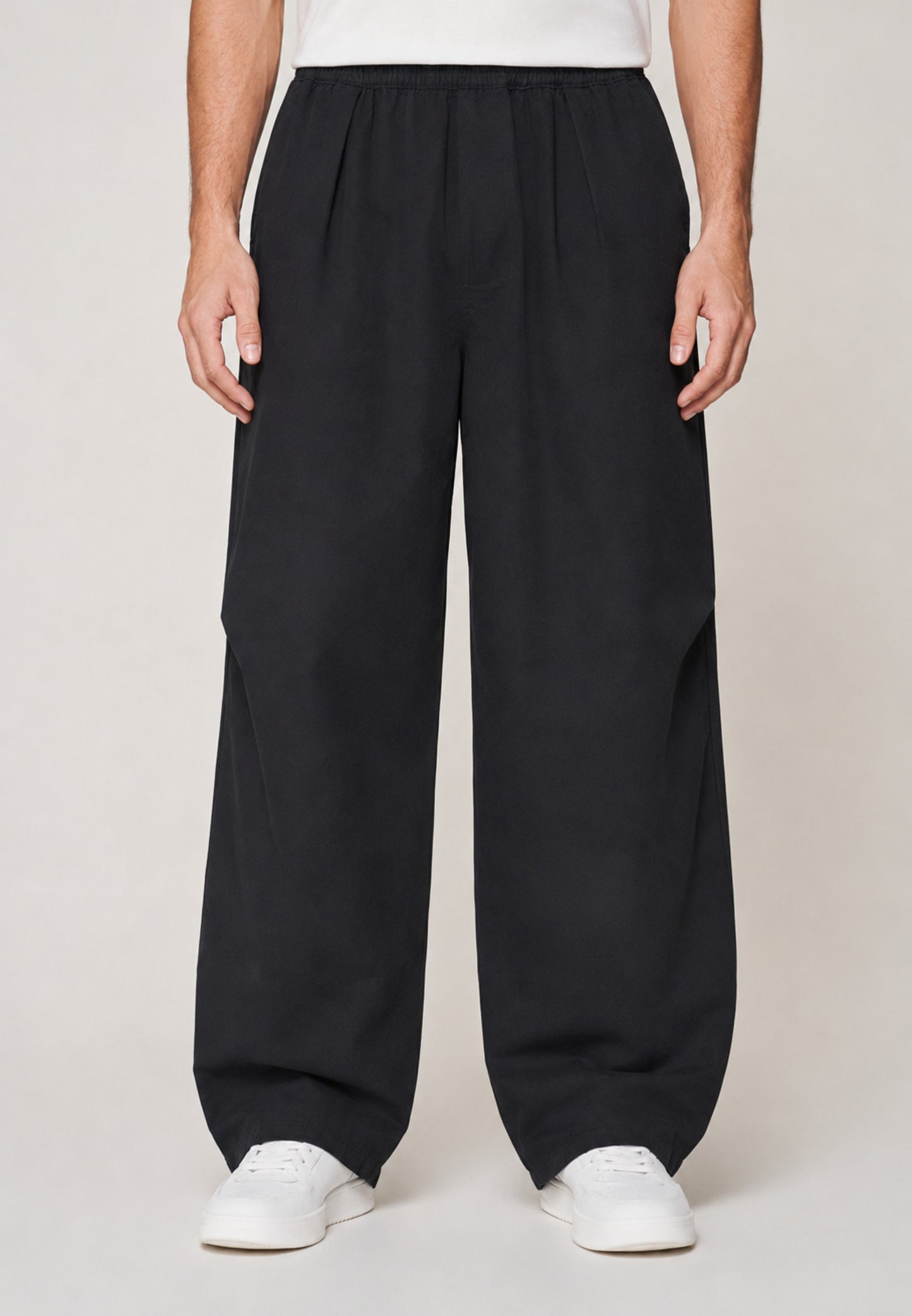 Barrel Trouser — Black, front crop