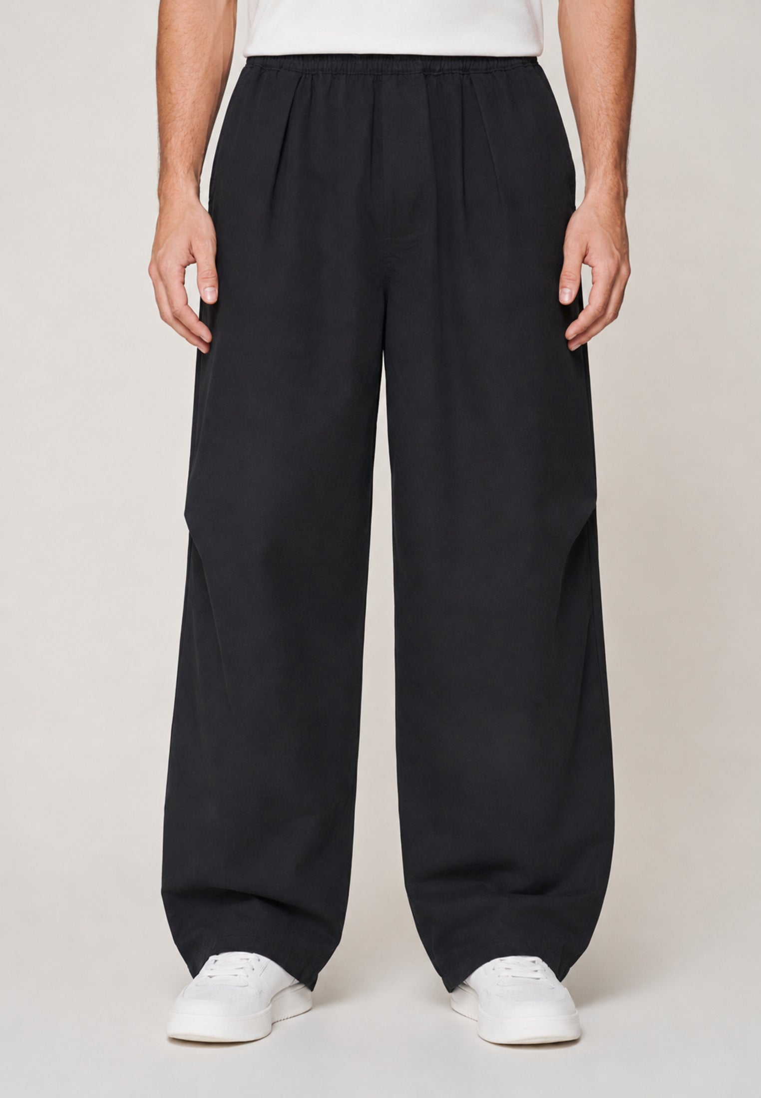 Barrel Trouser — Black, front crop
