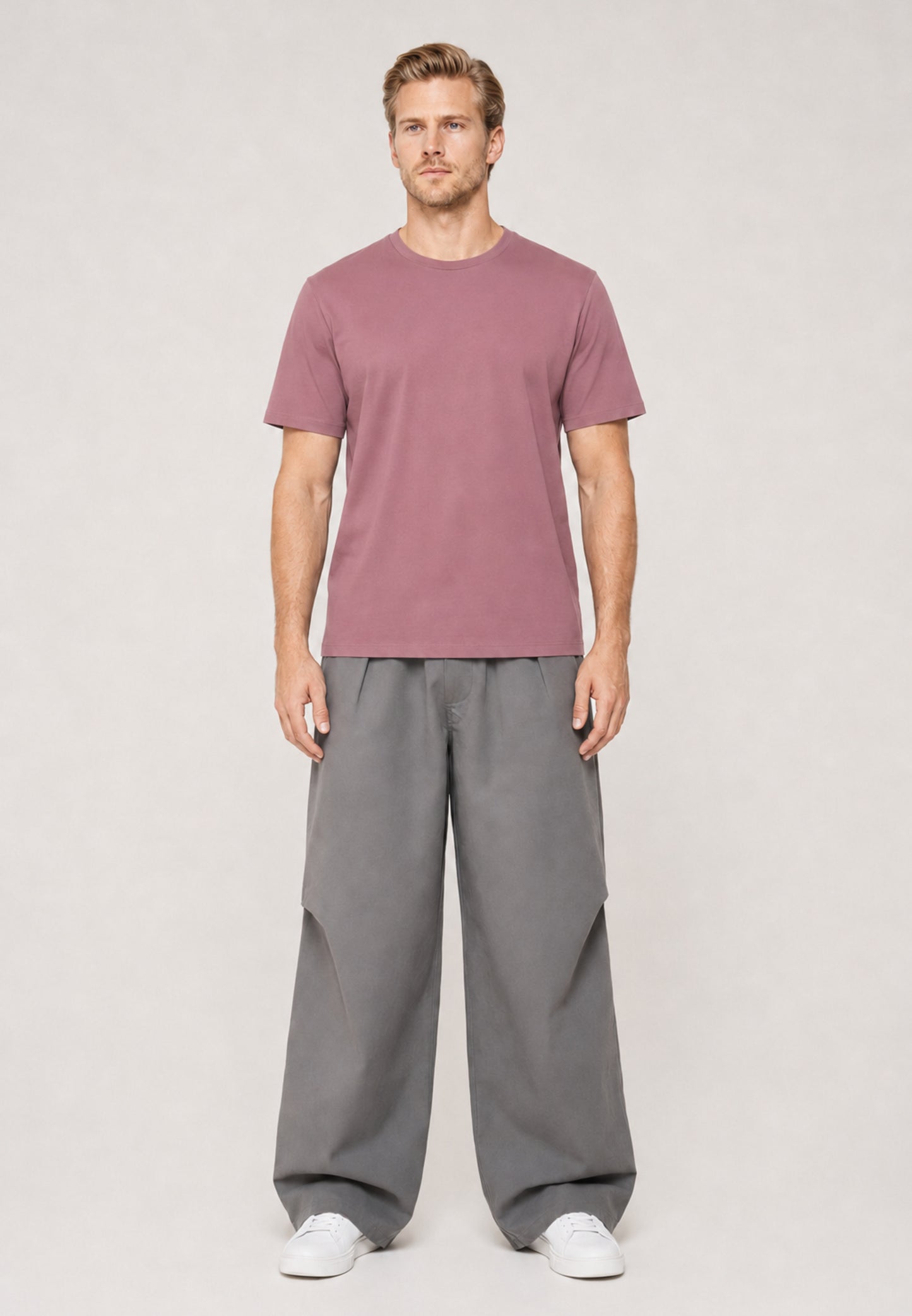 Barrel Trouser — Grey, front