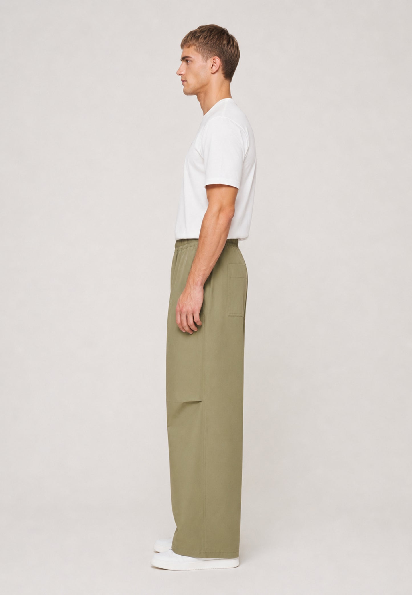 Barrel Trouser — Olive, side