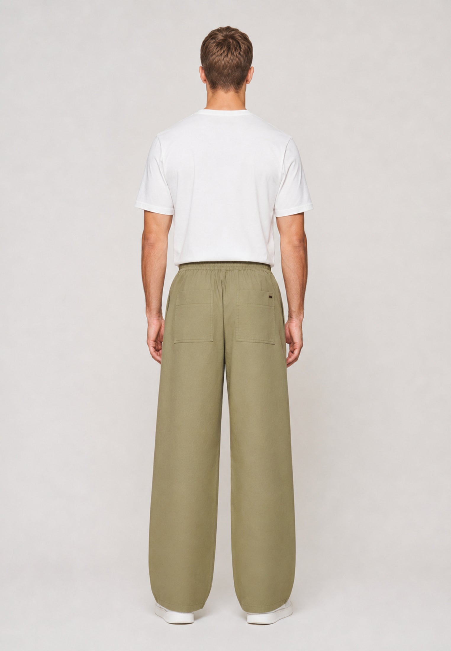 Barrel Trouser — Olive, back