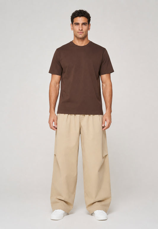 Barrel Trouser — Sand, front
