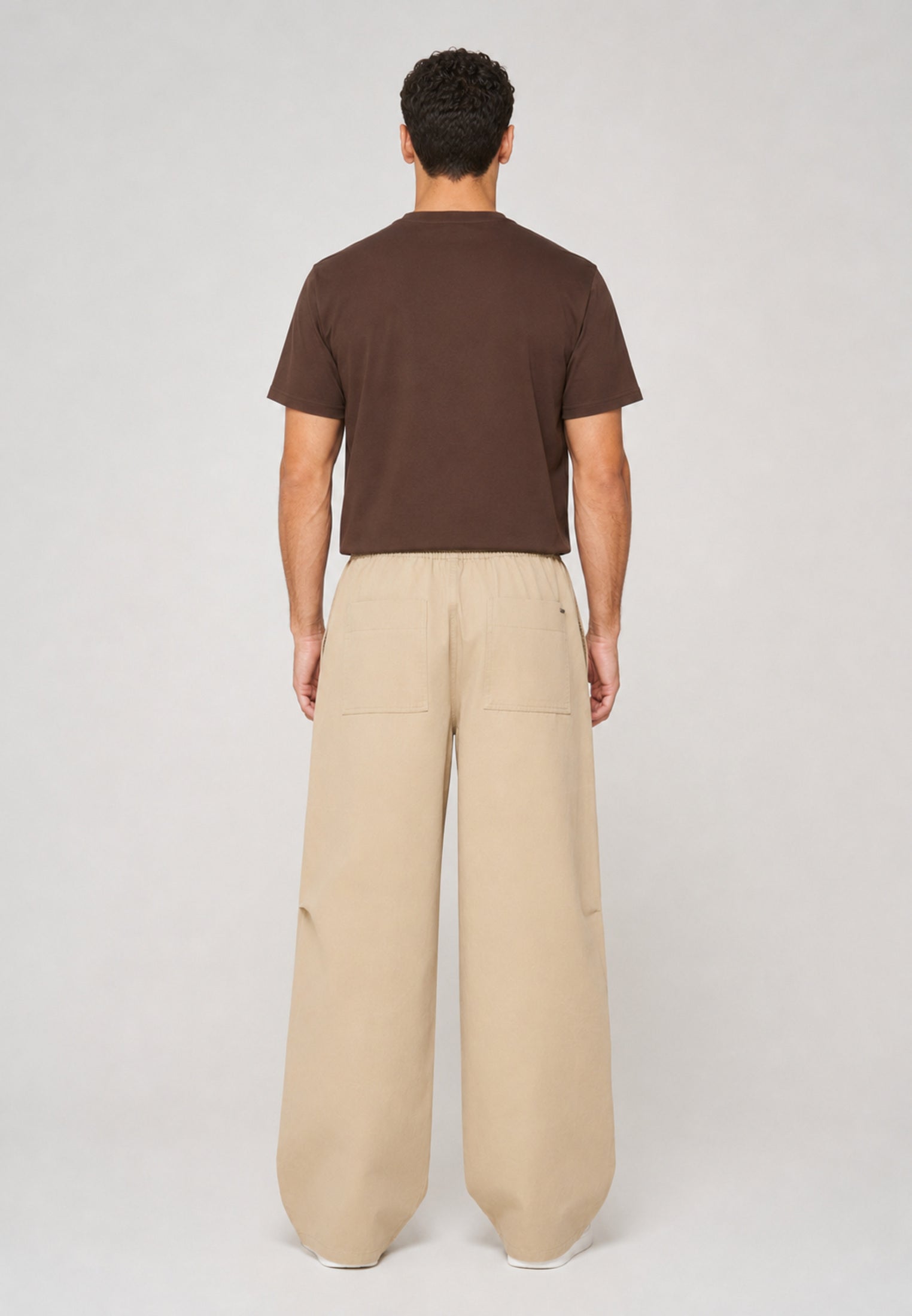 Barrel Trouser — Sand, back